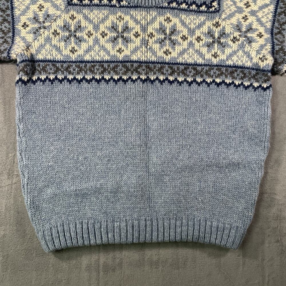 Fjord Fashion Norwegian Fair Isle Wool Sweater Blue Men’s Size 52 - Picture 2 of 11